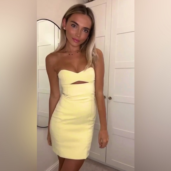 Zara Yellow Strapless Cut Out Dress - Picture 9 of 17